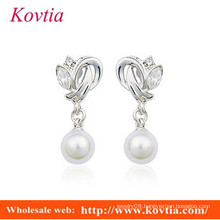 fashion small silver pearl earring latest design of pearl earrings